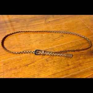 Brown faux leather braid design belt